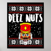 Poster Deez Nuts Nutcracker Funny Ugly Christmas Sweater  (Devant)