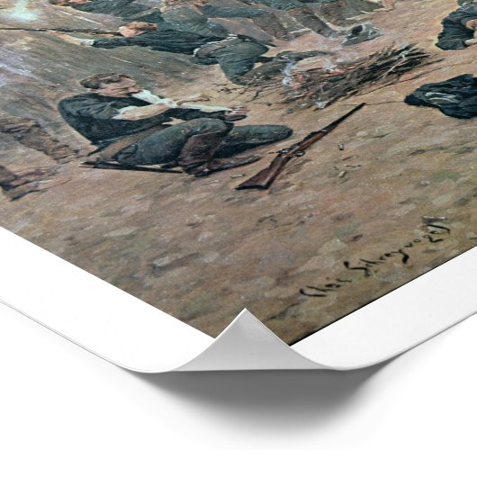 Poster Defending the Fort : Indians attaque U.S. Cavalry (Coin)