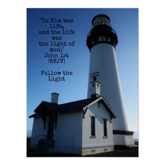 Poster Défendre Christian Lighthouse John 1:4 (Devant)