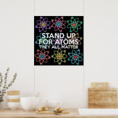 Poster DÉFENDRE LES ATOMES Blague scientifique (Cuisine)