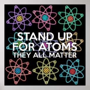 Poster DÉFENDRE LES ATOMES Blague scientifique