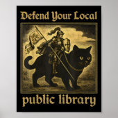 Poster Défendre votre bibliothèque publique locale Chat K (Devant)