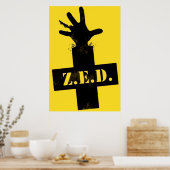 Poster Défense d'urgence Zombie - "ZONE SÛRE" (Cuisine)