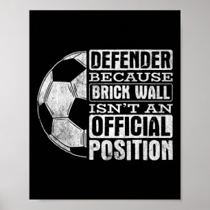 Poster Défenseur Position Mur de Briques Sports Footll Ll