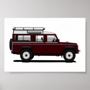 Poster Défenseur rouge 110 de Land Rover