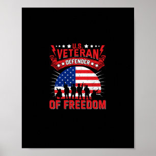Poster défenseur vétéran de la liberté des états-unis