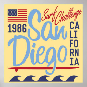 Poster Défi 1986 de surf de San Diego