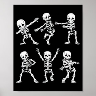 Poster Défi de danse des squelettes dansants garçons fill