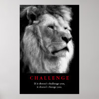 Défi de motivation du lion blanc noir