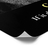 Poster Défi de motivation du lion blanc noir (Coin)