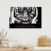 Poster Défi de motivation du tigre noir et blanc (Cuisine)