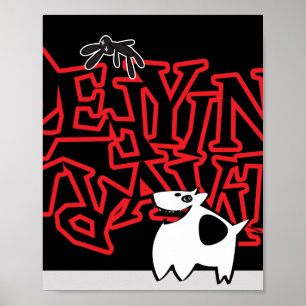 Poster Défier le lapin de la gravité et le chien