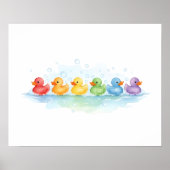 Poster Défilé de canards en caoutchouc pour enfants - Œuv (Devant)