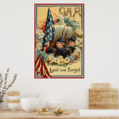 Poster Défilé de serrure du drapeau américain Mars Guerre (Cuisine)
