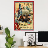 Poster Défilé de serrure du drapeau américain Mars Guerre (Bureau à domicile)