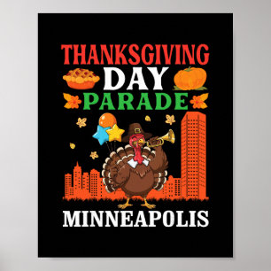 Poster Défilé de Thanksgiving Fête de la dinde au Minn