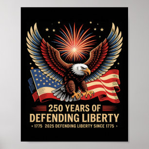 Poster Défilé militaire patriotique américain 250e annive