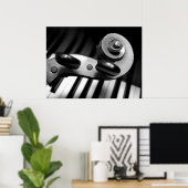 Poster Défilement de violon sur les touches de piano (Bureau à domicile)