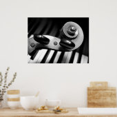 Poster Défilement de violon sur les touches de piano (Cuisine)