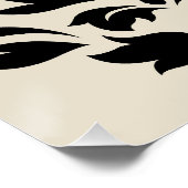 Poster Défiler Damask Art I Black Grey Crème (Coin)