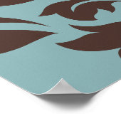 Poster Défiler Damask Art I Brown Cream Turquoise (Coin)