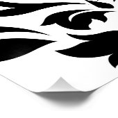 Poster Défiler Damask Art I noir & gris sur blanc (Coin)