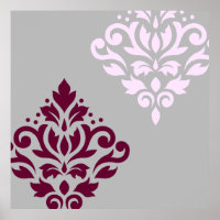 Défiler Damask Art I Plum rose Grey