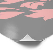Poster Défiler Damask Art I rose blanc gris (Coin)