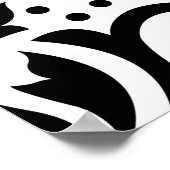 Poster Défiler Damask Grand Design (B) Noir sur Blanc (Coin)