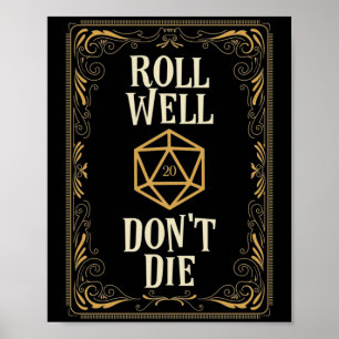 Poster Défiler le puits Die D20 Dice Critique frapper
