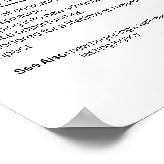 Poster Définition à la retraite (Coin)