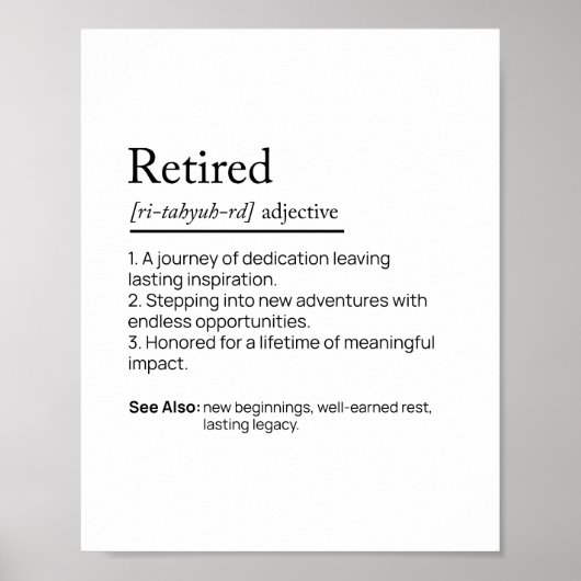 Poster Définition à la retraite (Devant)