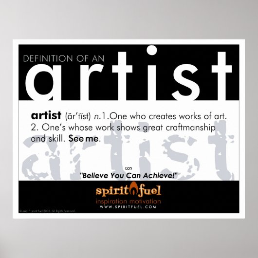 Poster Définition - Artiste (Devant)
