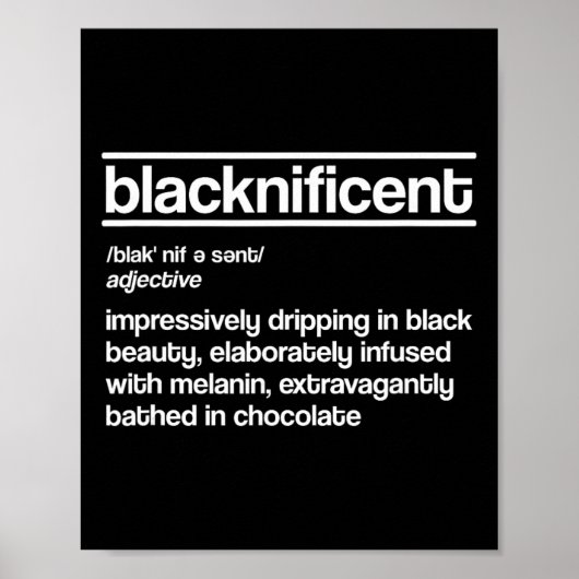 Poster Définition Blacknificent Histoire des Noirs Fierté (Devant)
