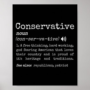 Poster Définition Conservatrice Traditionnelle Drôle Pro 