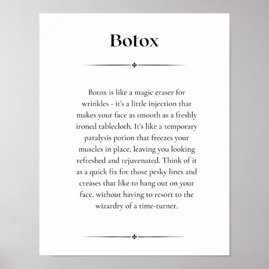 Poster Définition de botox irrégulière (Devant)