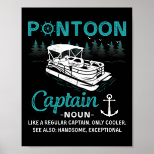 Poster Définition de capitaine de ponton drôle bateau pon
