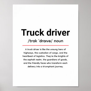 Poster Définition de chauffeur de camion pour la Journée 