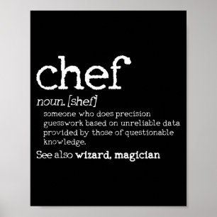 Poster Définition de Chef - Dictionnaire drôle Cadeau de