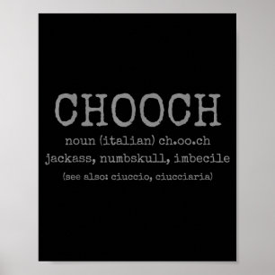 Poster Définition de Chooch argot italien drôle Italie It