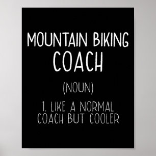 Poster Définition de coach de VTT humour de cycliste drôl