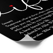 Poster Définition de femme Chic Script Rouge Cœur Amour A (Coin)