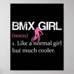 Poster Définition de fille BMX drôle femme cycliste BMX c