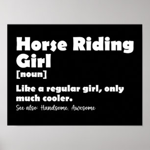 Poster Définition de fille de cheval drôle Fille d'équita