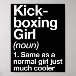 Poster Définition de fille de kickboxing drôle arts marti