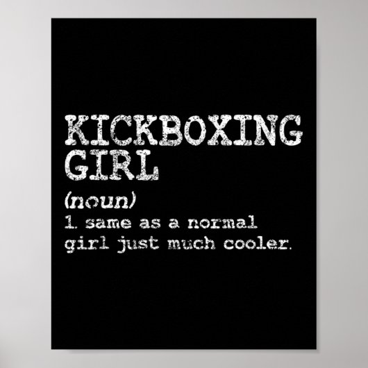 Poster Définition de fille de kickboxing drôle femmes ent (Devant)