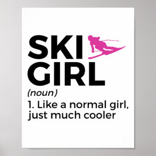 Poster Définition de fille de ski drôle de ski