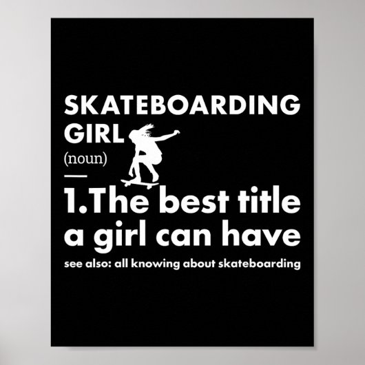 Poster Définition de fille sportive Skateboarding (Devant)