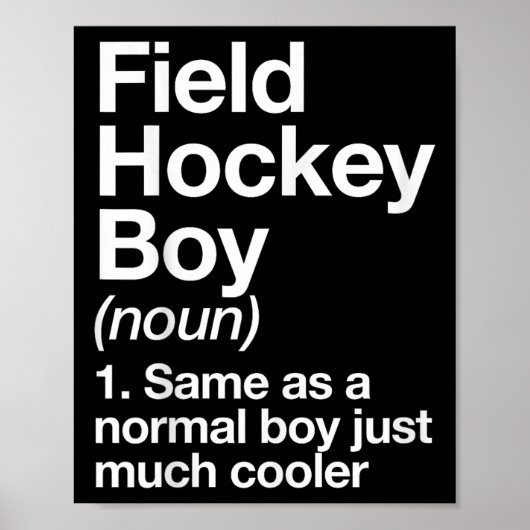 Poster Définition de garçon de hockey sur gazon Funny Spo (Devant)