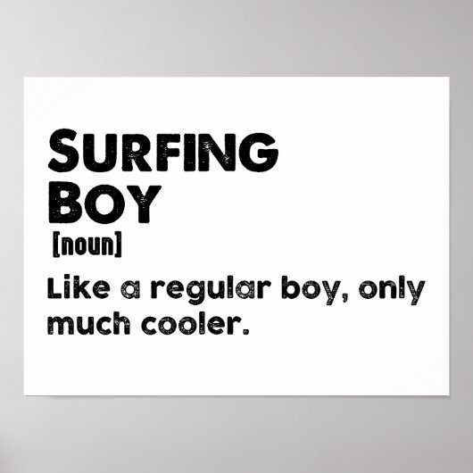 Poster Définition de garçon de surf drôle surf sport surf (Devant)